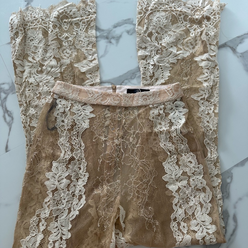 Missguided size 4 nude Lace Overlay Pants